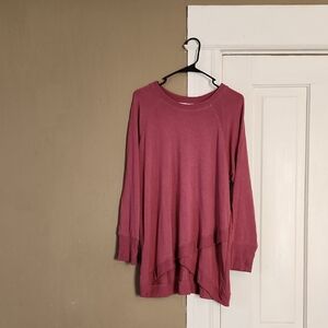 NWT Workshop Republic Clothing Pink Asymmetrical Long Sleeve Tunic